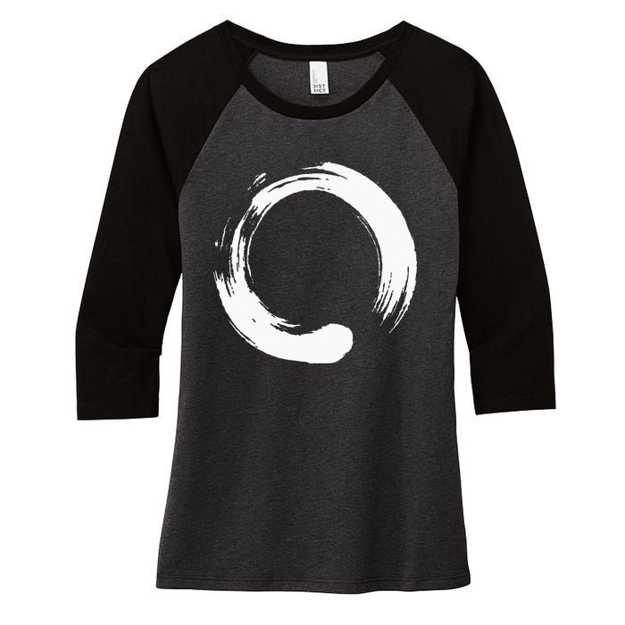 Enso Zen Circle Symbol Buddhism Buddha Meditation Yoga Women's Tri-Blend 3/4-Sleeve Raglan Shirt