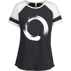 Enso Zen Circle Symbol Buddhism Buddha Meditation Yoga Enza Ladies Jersey Colorblock Tee