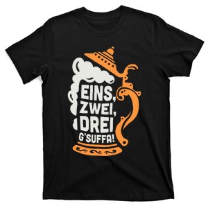 Eins Zwei Drei Gsuffa Bottoms Up Oktoberfest Prost Funny Beer T-Shirt