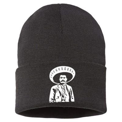 Emiliano Zapata HéRoe Revolucionario De MéXico Sustainable Knit Beanie