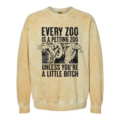 Every Zoo Is A Petting Zoo Funny Animal Design Colorblast Crewneck Sweatshirt