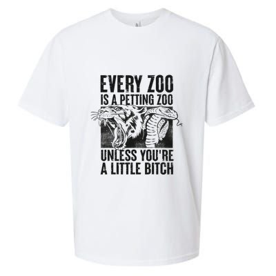 Every Zoo Is A Petting Zoo Funny Animal Design Sueded Cloud Jersey T-Shirt