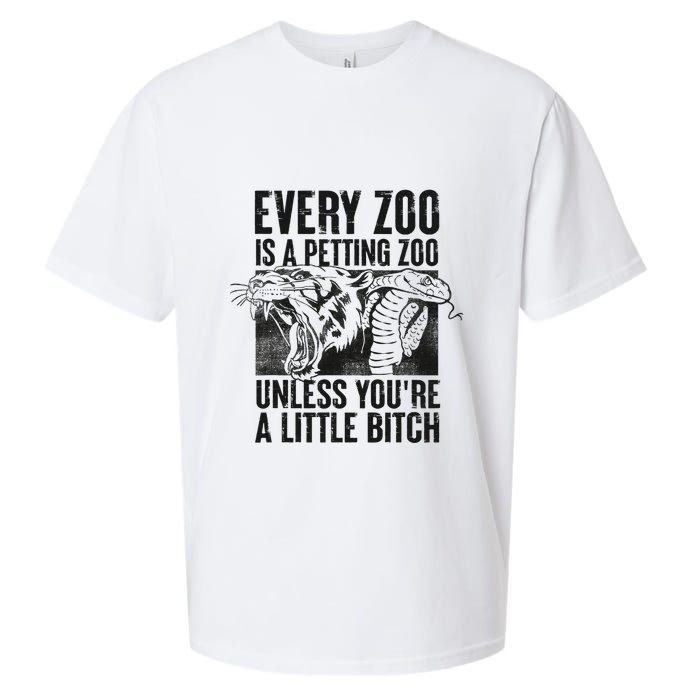 Every Zoo Is A Petting Zoo Funny Animal Design Sueded Cloud Jersey T-Shirt