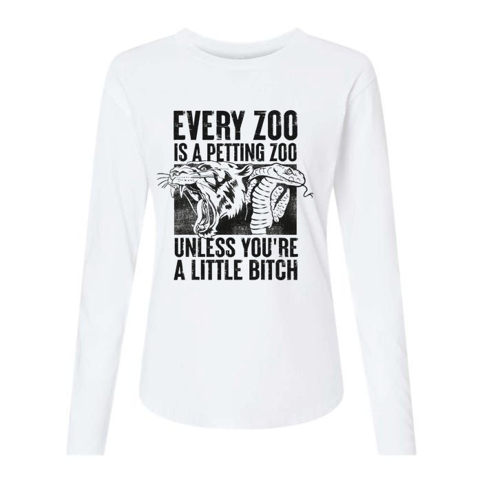 Every Zoo Is A Petting Zoo Funny Animal Design Womens Cotton Relaxed Long Sleeve T-Shirt