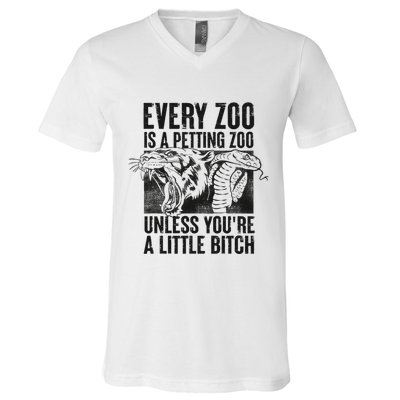 Every Zoo Is A Petting Zoo Funny Animal Design V-Neck T-Shirt