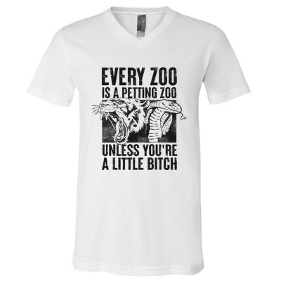 Every Zoo Is A Petting Zoo Funny Animal Design V-Neck T-Shirt