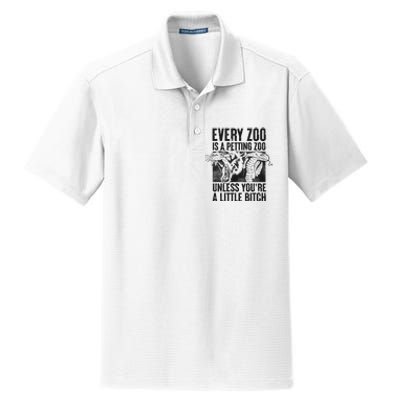 Every Zoo Is A Petting Zoo Funny Animal Design Dry Zone Grid Polo