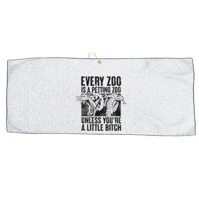 Every Zoo Is A Petting Zoo Funny Animal Design Large Microfiber Waffle Golf Towel