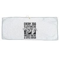 Every Zoo Is A Petting Zoo Funny Animal Design Large Microfiber Waffle Golf Towel