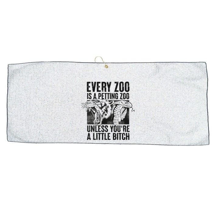 Every Zoo Is A Petting Zoo Funny Animal Design Large Microfiber Waffle Golf Towel