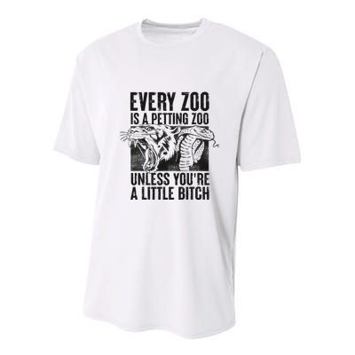 Every Zoo Is A Petting Zoo Funny Animal Design Youth Performance Sprint T-Shirt