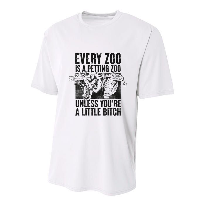 Every Zoo Is A Petting Zoo Funny Animal Design Youth Performance Sprint T-Shirt
