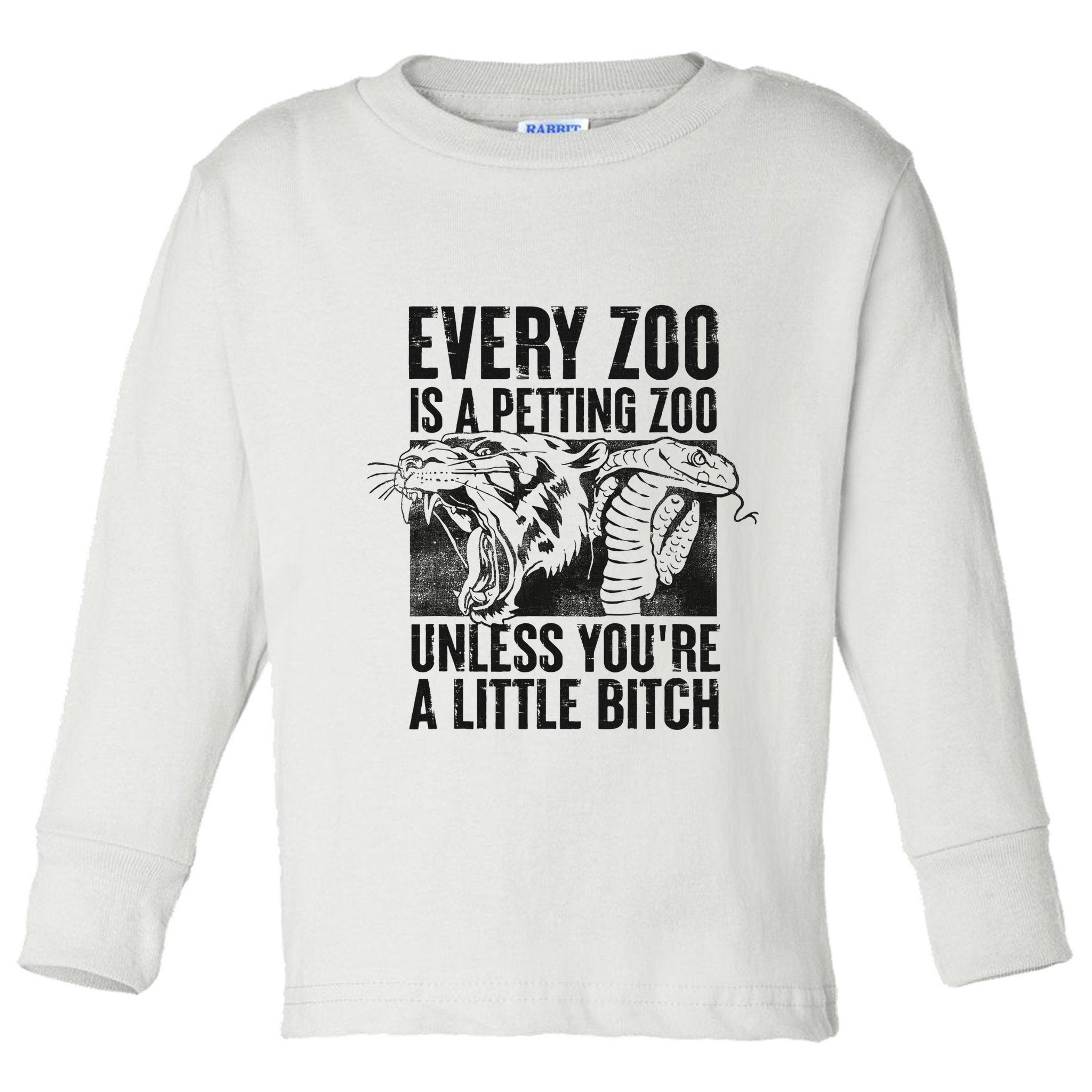 Every Zoo Is A Petting Zoo Funny Animal Design Toddler Long Sleeve Shirt