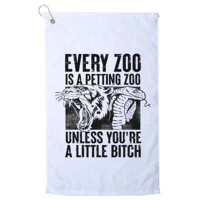 Every Zoo Is A Petting Zoo Funny Animal Design Golf Towel