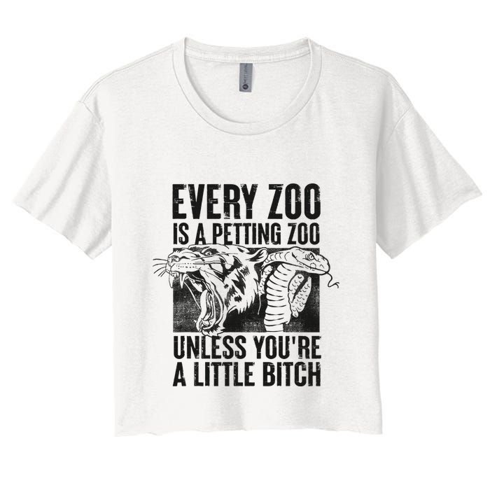 Every Zoo Is A Petting Zoo Funny Animal Design Crop Top