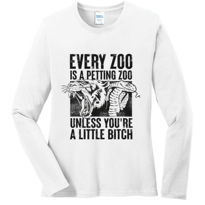 Every Zoo Is A Petting Zoo Funny Animal Design Ladies Long Sleeve Shirt