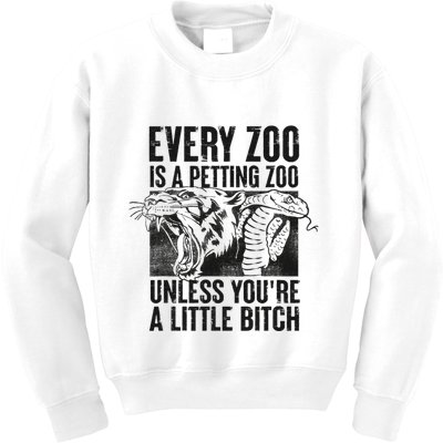 Every Zoo Is A Petting Zoo Funny Animal Design Kids Sweatshirt