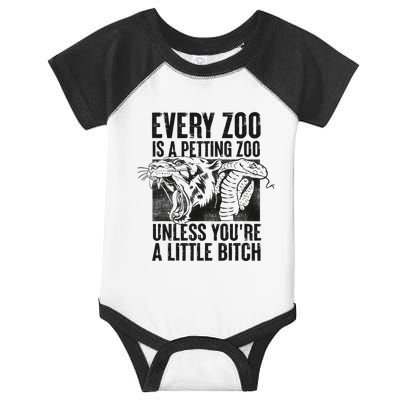 Every Zoo Is A Petting Zoo Funny Animal Design Infant Baby Jersey Bodysuit