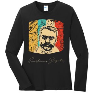 Emiliano Zapata Mexican Revolution Historical Ladies Long Sleeve Shirt