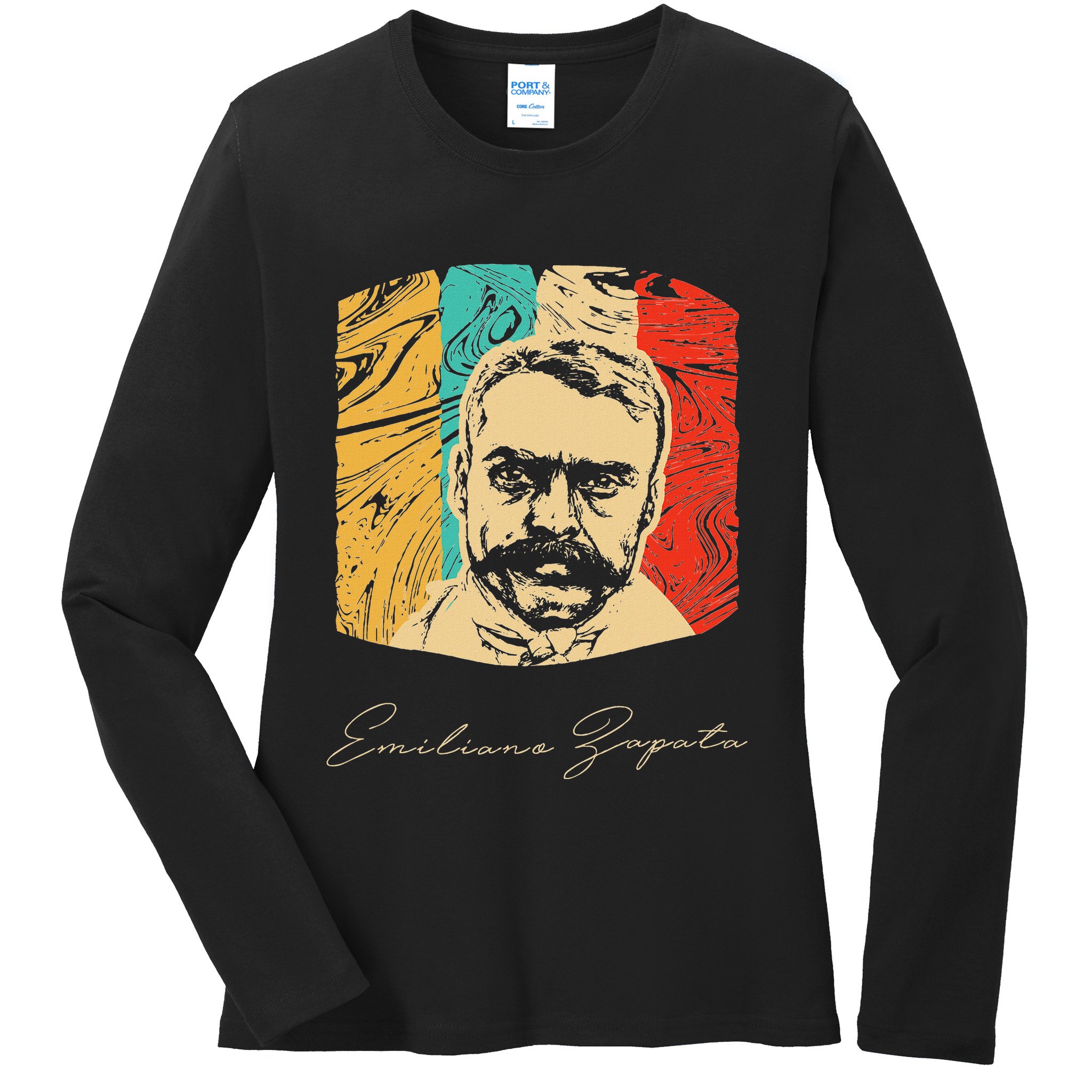 Emiliano Zapata Mexican Revolution Historical Ladies Long Sleeve Shirt