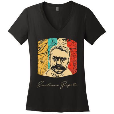 Emiliano Zapata Mexican Revolution Historical Women's V-Neck T-Shirt