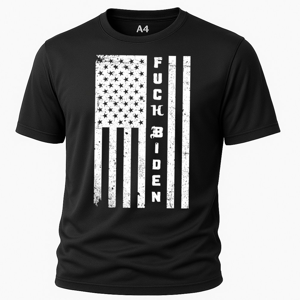 F--ck Biden American Flag Cooling Performance Crew T-Shirt