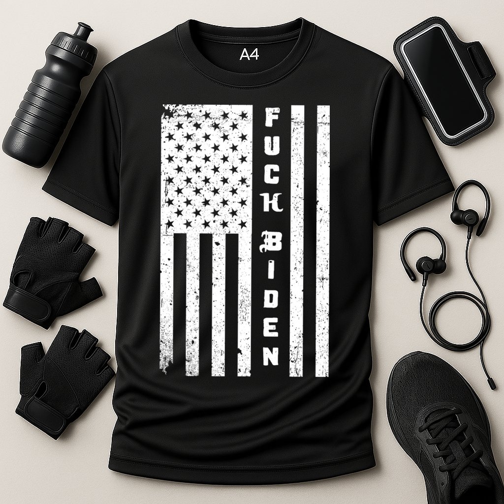 F--ck Biden American Flag Cooling Performance Crew T-Shirt