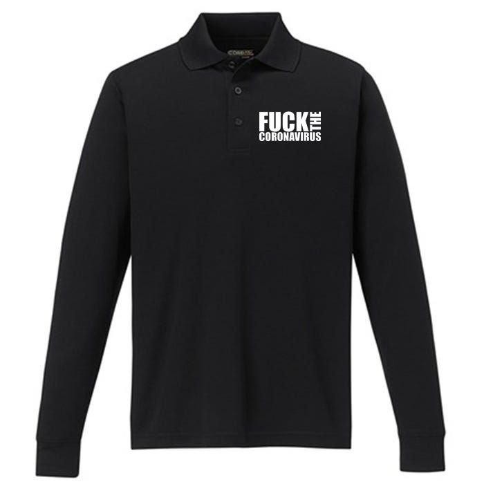 F--K The Coronavirus Performance Long Sleeve Polo