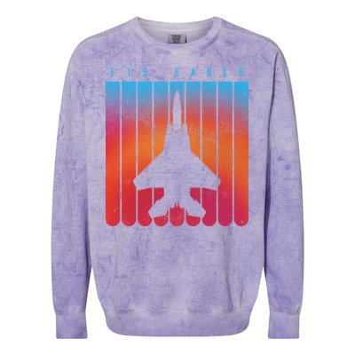 F-15 Eagle Jet Fighter Retro Colorblast Crewneck Sweatshirt