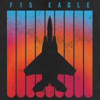 F-15 Eagle Jet Fighter Retro 7 Panel Mesh Trucker Snapback Hat