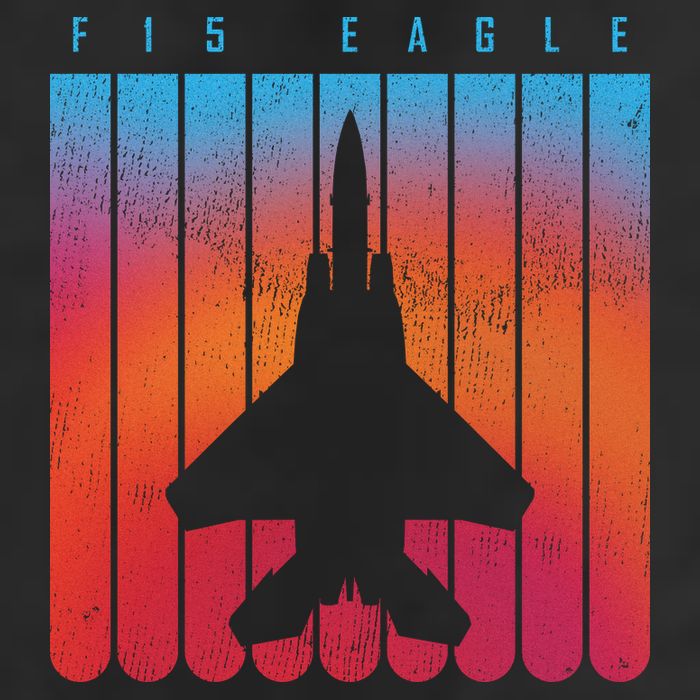 F-15 Eagle Jet Fighter Retro 7 Panel Mesh Trucker Snapback Hat