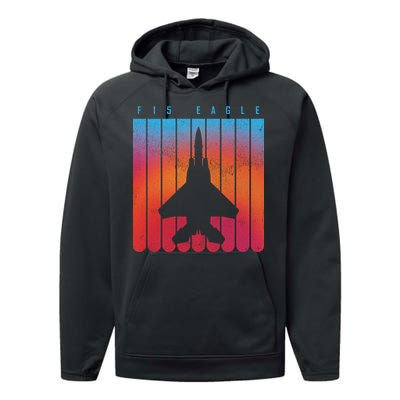 F-15 Eagle Jet Fighter Retro Performance Fleece Hoodie