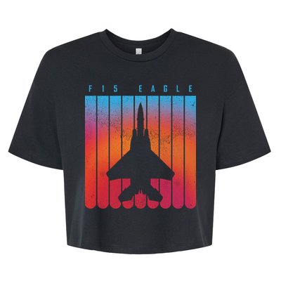 F-15 Eagle Jet Fighter Retro Bella+Canvas Jersey Crop Tee