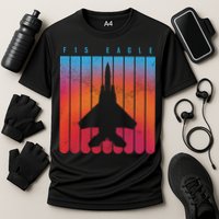 F-15 Eagle Jet Fighter Retro Cooling Performance Crew T-Shirt