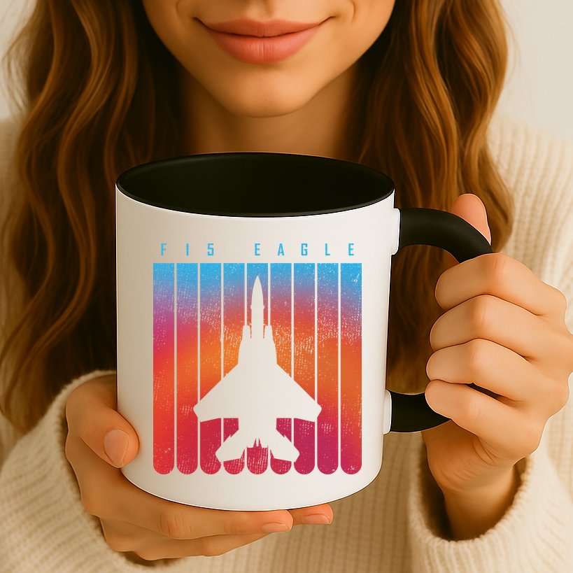 F-15 Eagle Jet Fighter Retro Mug