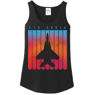 F-15 Eagle Jet Fighter Retro Ladies Essential Tank