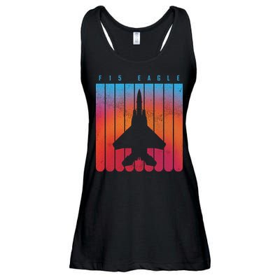 F-15 Eagle Jet Fighter Retro Ladies Essential Flowy Tank