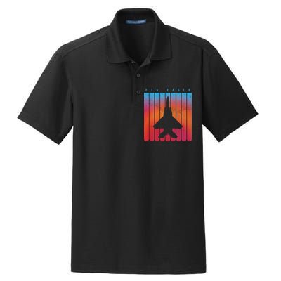 F-15 Eagle Jet Fighter Retro Dry Zone Grid Polo