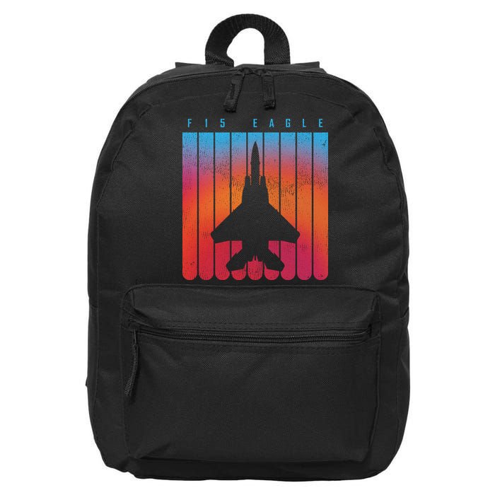 F-15 Eagle Jet Fighter Retro 16 in Basic Backpack