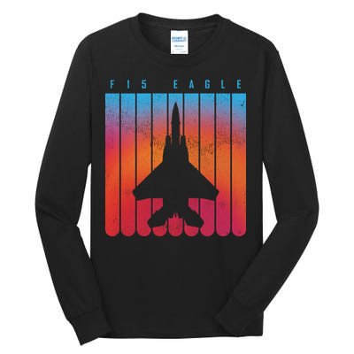 F-15 Eagle Jet Fighter Retro Tall Long Sleeve T-Shirt