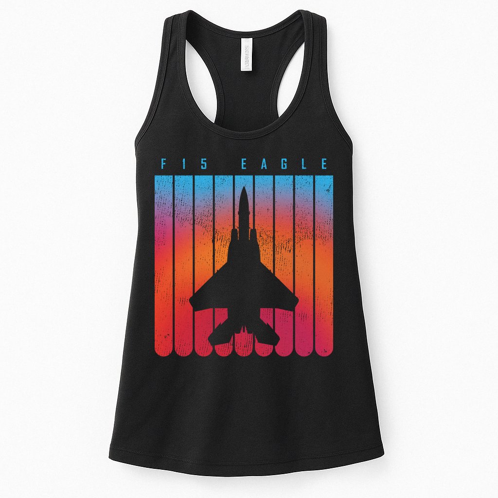F-15 Eagle Jet Fighter Retro Womens Tank Top