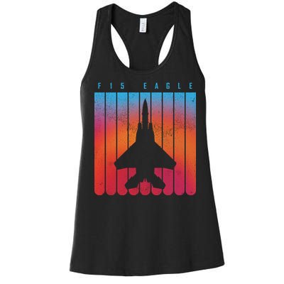 F-15 Eagle Jet Fighter Retro Women's Racerback Tank