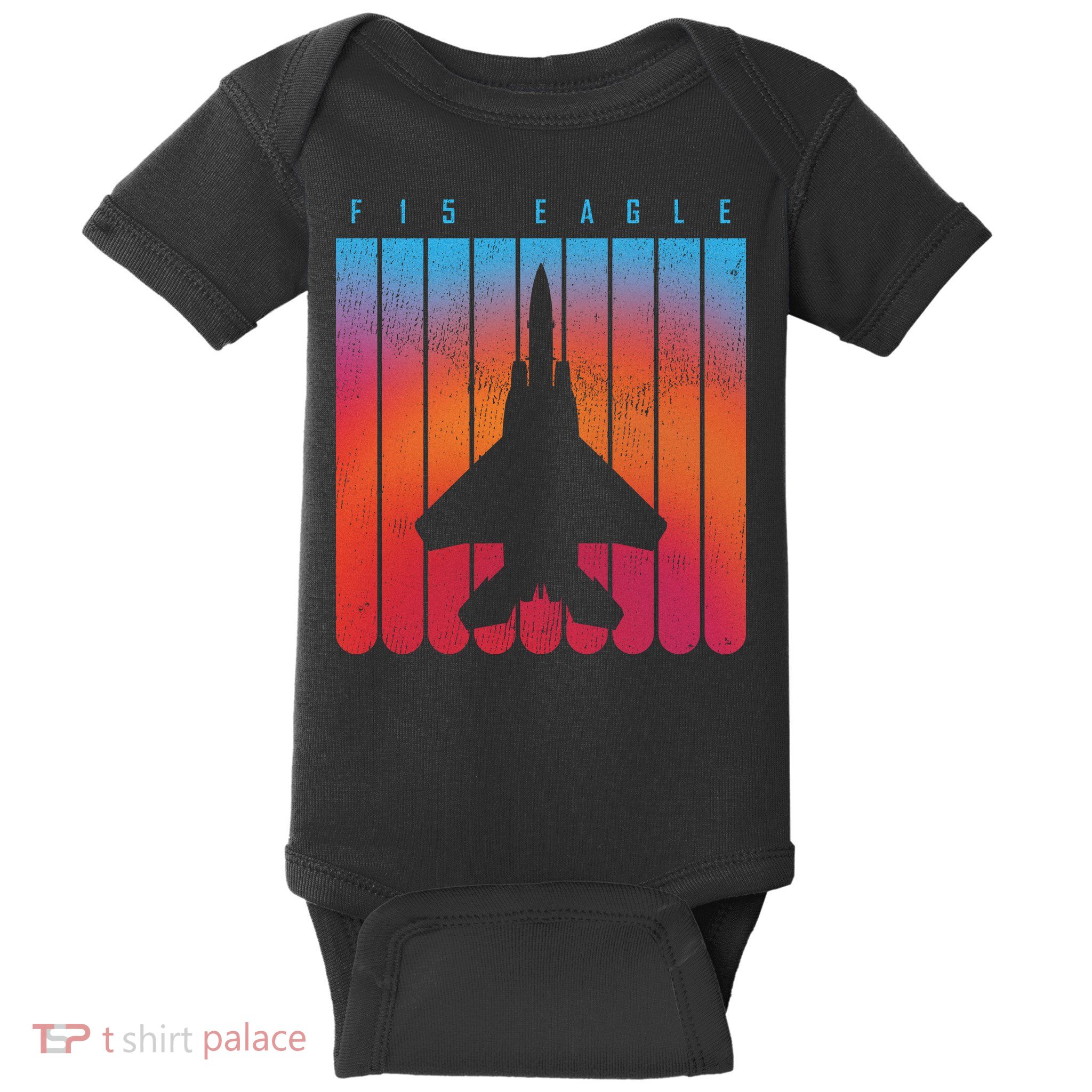 F-15 Eagle Jet Fighter Retro Baby Bodysuit