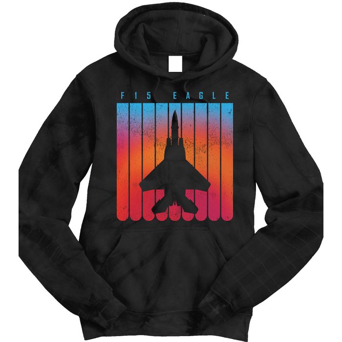 F-15 Eagle Jet Fighter Retro Tie Dye Hoodie