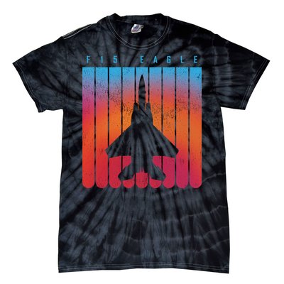 F-15 Eagle Jet Fighter Retro Tie-Dye T-Shirt