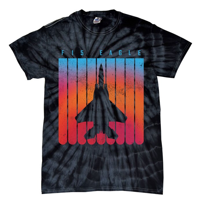 F-15 Eagle Jet Fighter Retro Tie-Dye T-Shirt