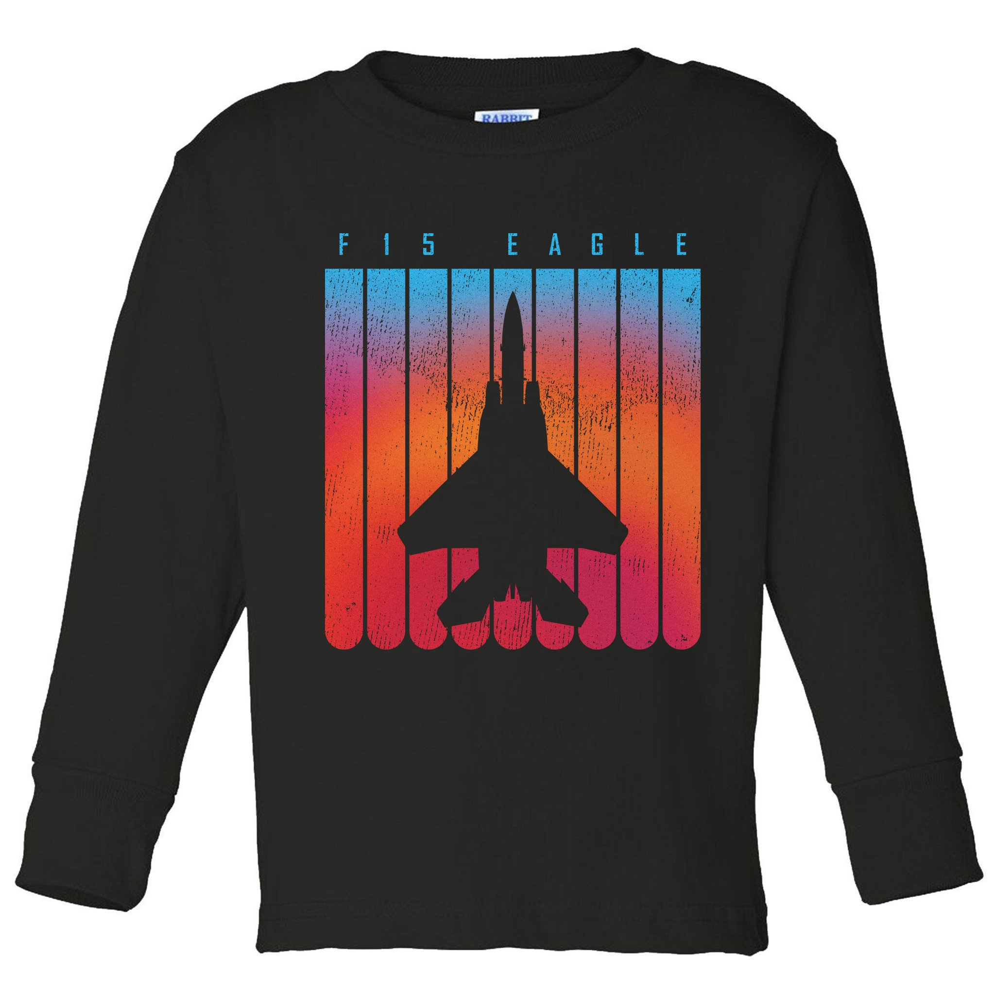 F-15 Eagle Jet Fighter Retro Toddler Long Sleeve Shirt