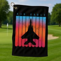 F-15 Eagle Jet Fighter Retro Golf Towel