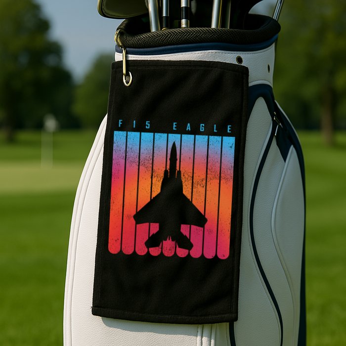 F-15 Eagle Jet Fighter Retro Golf Towel