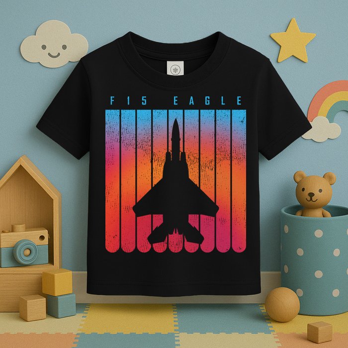 F-15 Eagle Jet Fighter Retro Toddler T-Shirt